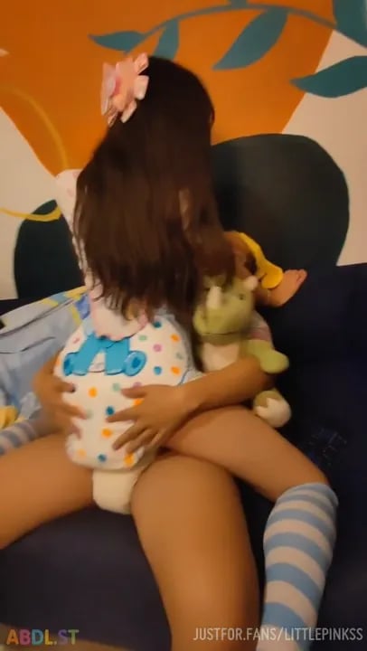 Littlepinkss - Hot ABDL Diaper Play and Breast Sucking
