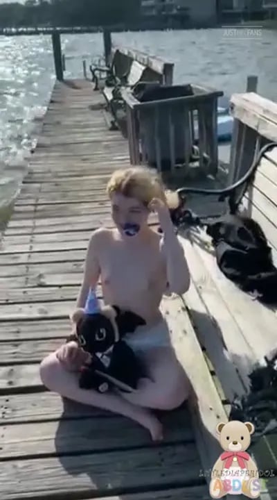 Littlediaperidol - Naked Diaper Baby On The Pier