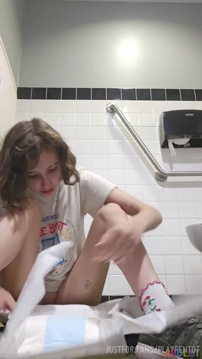 Playpentot - Public Bathroom Diaper Change Fun.mp4